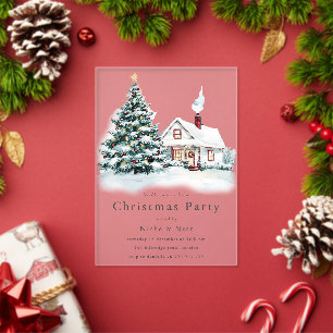 Weihnachtsfest im Baum & Haus Weihnachten Party Acryleinladungen
