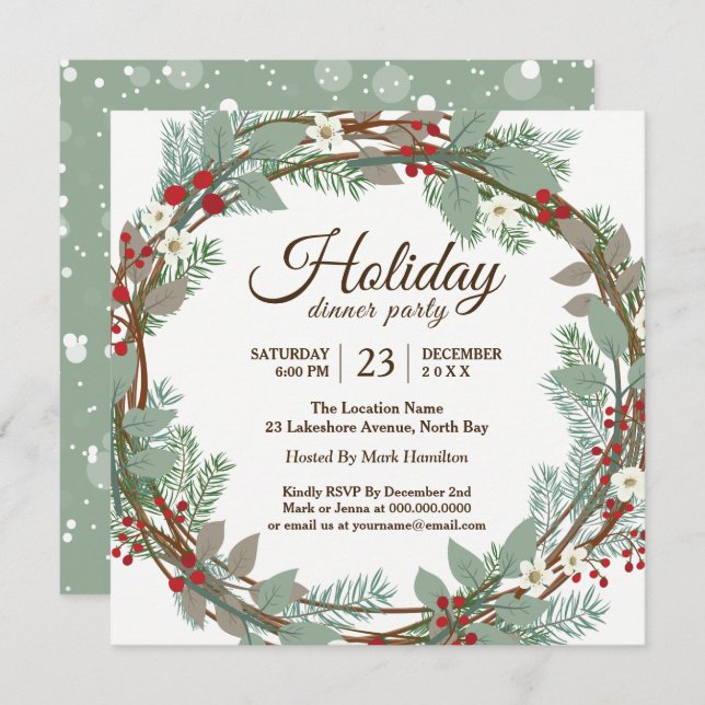 Weihnachtsfest im Festspielhaus Party Einladung (Vorne/Hinten)