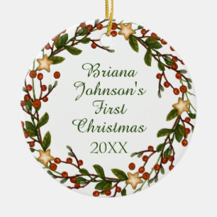 Weihnachtsfest im Foto Kindermädchen Weihnachtsgeb Keramik Ornament
