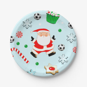 Weihnachtsfest im Fußball Pappteller