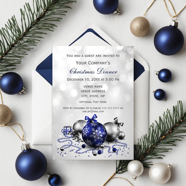 Weihnachtsfest im Unternehmen einladen Einladung (navy Festive Corporate Christmas party Invite)
