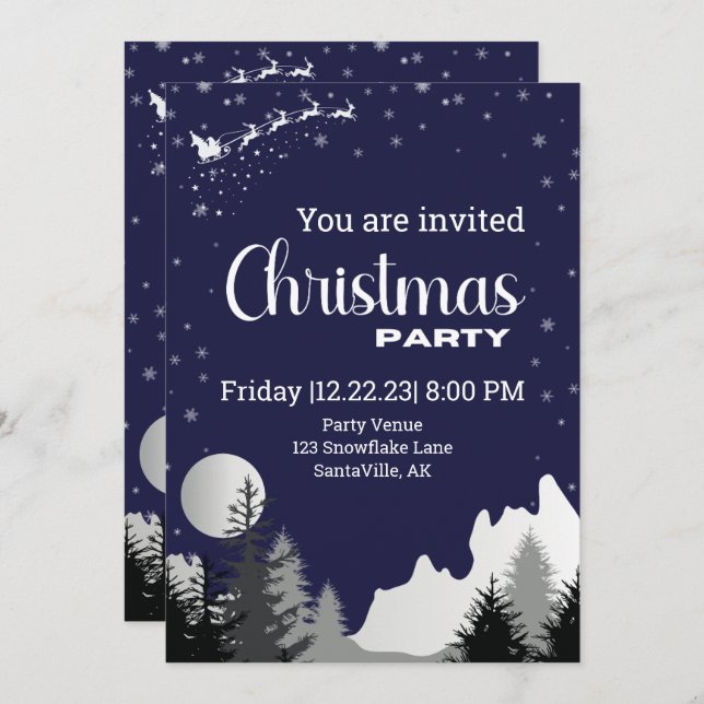 Weihnachtsfest im Unternehmen Einladung Modernes B (Vorne/Hinten)