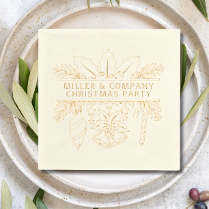 Weihnachtsfest im Unternehmen Personalisiert Servietten Mit Folie