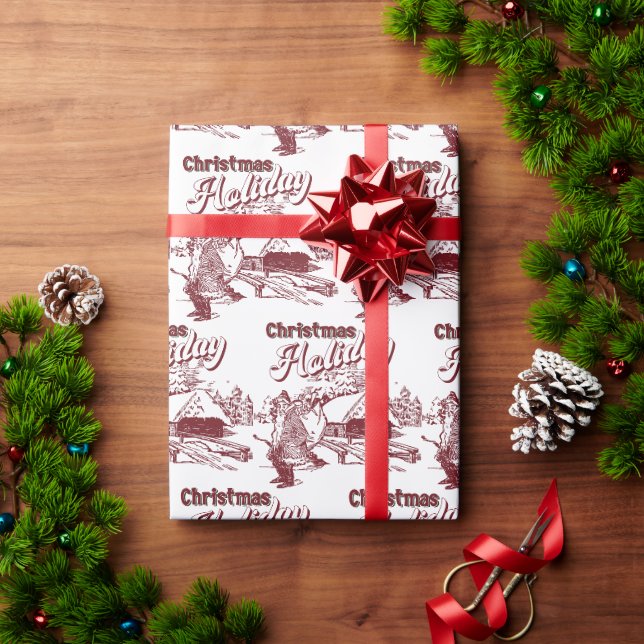 Weihnachtsfest im Vintage-Stil  Geschenkpapier (Feiertagsgeschenk)