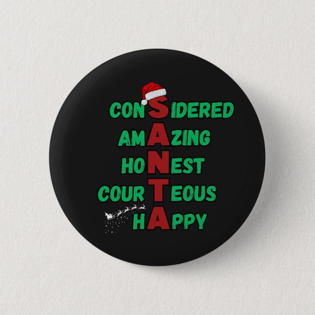 Weihnachtsfest im Weihnachtsmann Mer Button (Vorderseite)