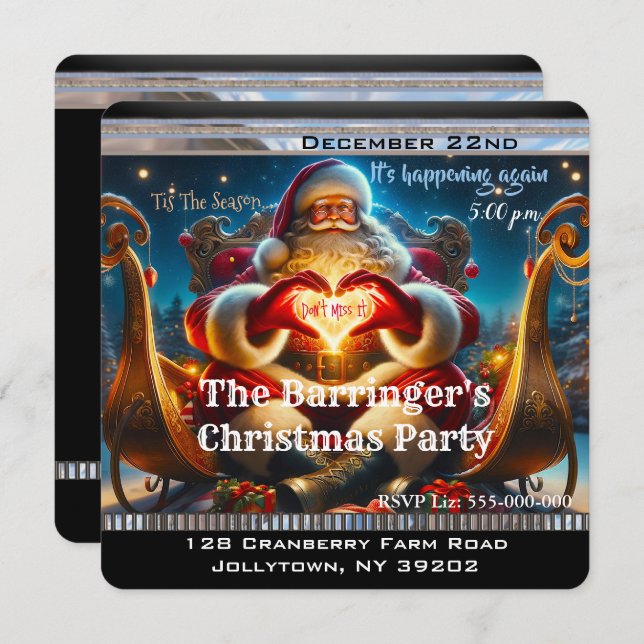 Weihnachtsfest im Winter Weihnachten Party Einladung (Vorne/Hinten)