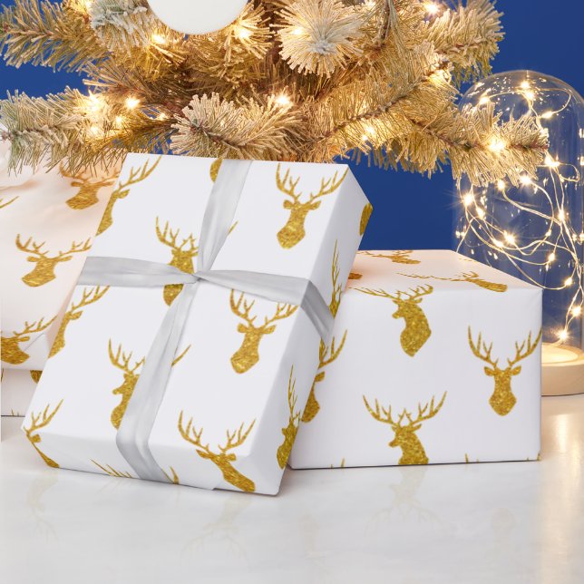 Weihnachtsfest in Gold Glitzer Geschenkpapier (Feiertage)