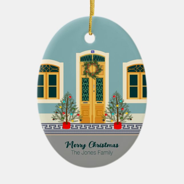 Weihnachtsfest Keramik Ornament (Vorne)