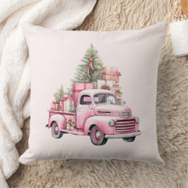 Weihnachtsfest Kissen Retro Pink Truck