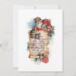 Weihnachtsfest/Lattern und Scroll und Grüße Feiertagskarte