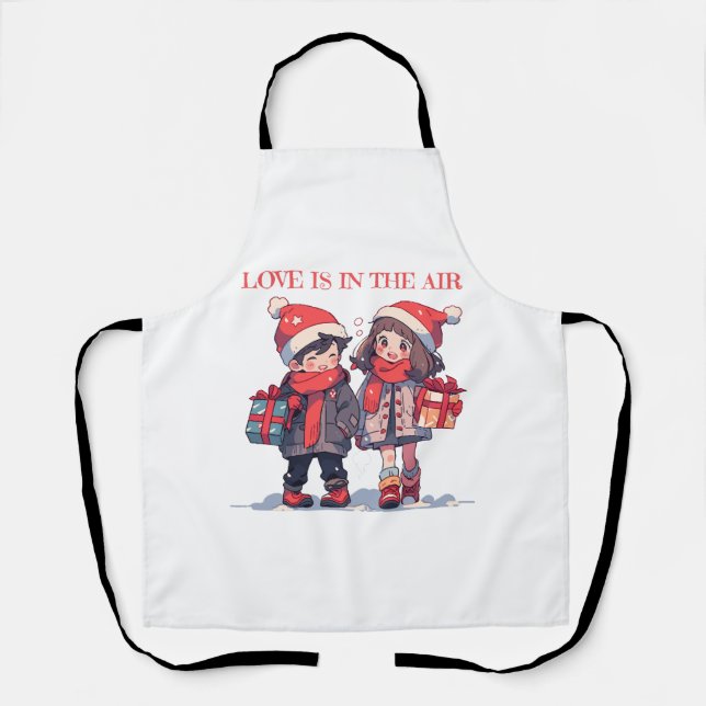 Weihnachtsfest - Liebe ist in der Luft Schürze (Vorderseite)