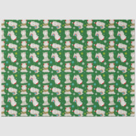 Weihnachtsfest Llamas auf Grün Seidenpapier