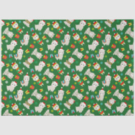 Weihnachtsfest Llamas auf Grün Seidenpapier