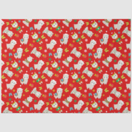 Weihnachtsfest Llamas auf Rot Seidenpapier