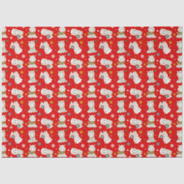 Weihnachtsfest Llamas auf Rot Seidenpapier