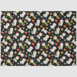 Weihnachtsfest Llamas auf Schwarz Seidenpapier