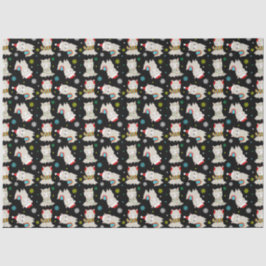 Weihnachtsfest Llamas auf Schwarz Seidenpapier