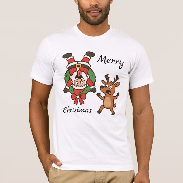 Weihnachtsfest mit dem Weihnachtsmann und seinen F T-Shirt (Vorderseite)