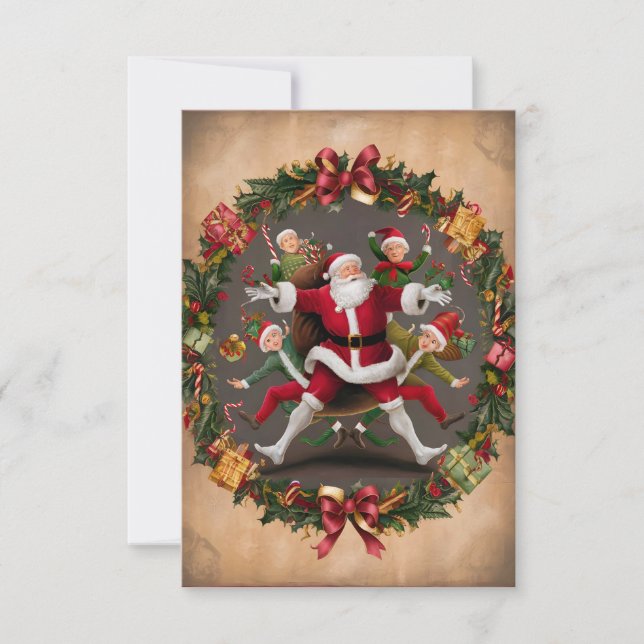 Weihnachtsfest mit den Elfen Einladung (Vorderseite)