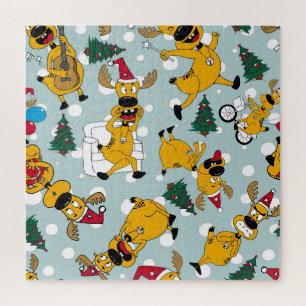 Weihnachtsfest mit Hirschen: Weihnachtliches Muste Puzzle