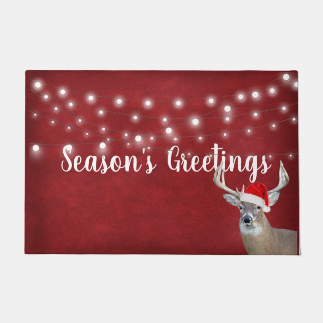 Weihnachtsfest mit Lichtern Türmatte (Vorderseite)