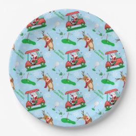 Weihnachtsfest mit Rentiermuster Pappteller