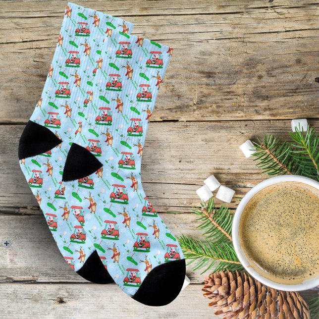 Weihnachtsfest mit Rentiermuster Socken (Tee up joy: Santa, reindeer golf socks, a festive step in style!)