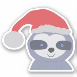 Weihnachtsfest mit Weihnachtsmannmütze Aufkleber