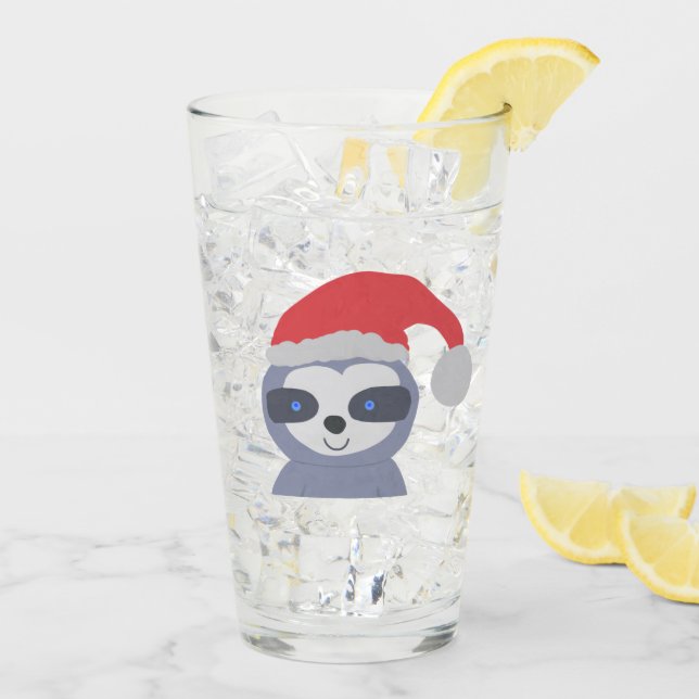 Weihnachtsfest mit Weihnachtsmannmütze Glas (Rückseite Ice)