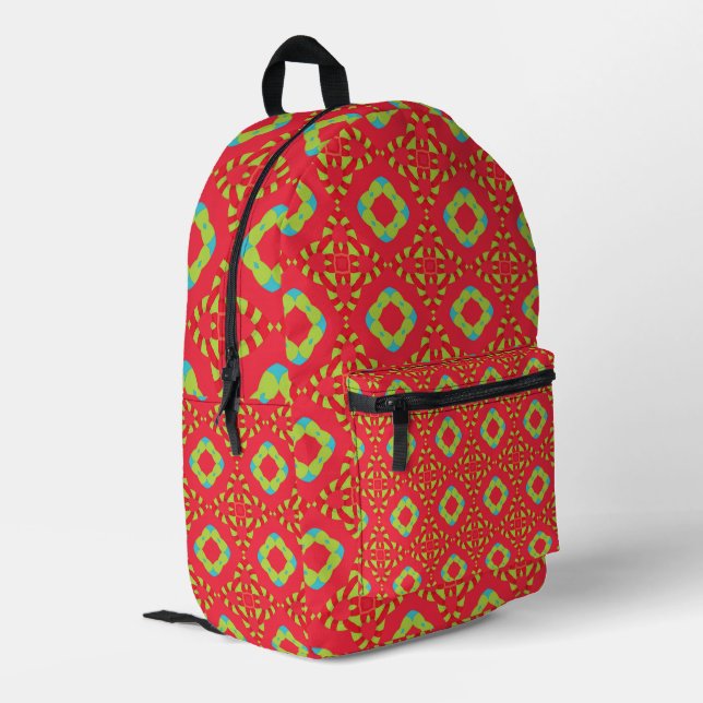 Weihnachtsfest Muster 01 - Bedruckter Rucksack (Rückseitige Ecke links)