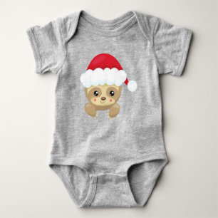Weihnachtsfest, Niedliches Faultier, Weihnachtsman Baby Strampler