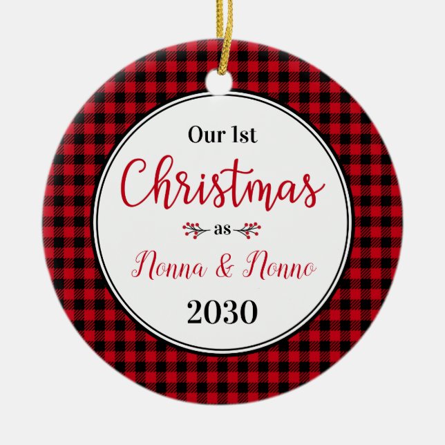 Weihnachtsfest Nonna Nonno Foto Keramik Ornament (Vorne)