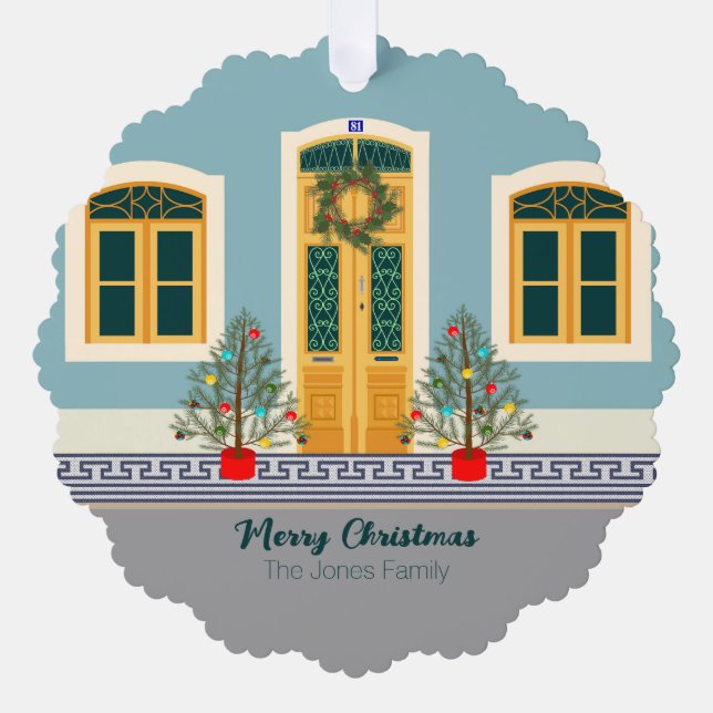 Weihnachtsfest Ornament Karte (Vorderseite)