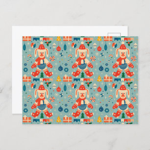 Weihnachtsfest, Ornamente und Candy Cane Postkarte