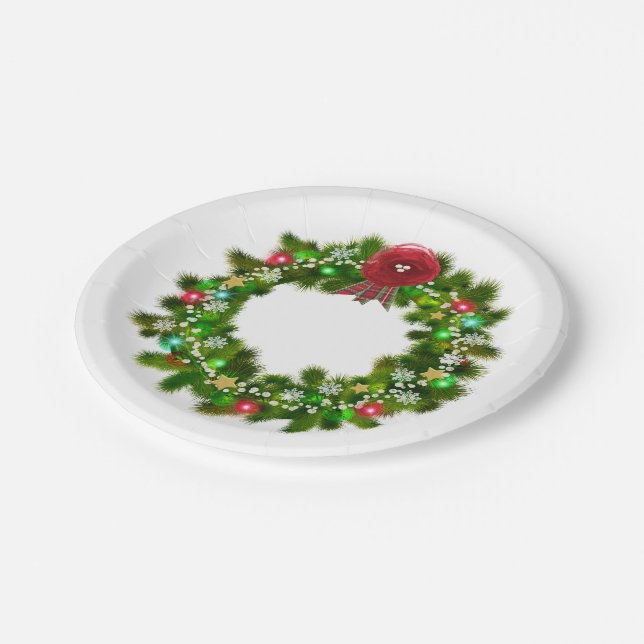 Weihnachtsfest Pappteller (Schrägansicht)