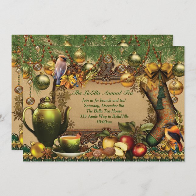 Weihnachtsfest Party Einladung (Vorne/Hinten)