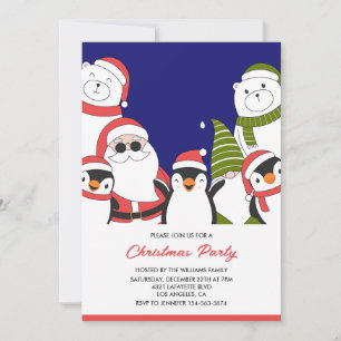 Weihnachtsfest Party laden Coolen Santa Bear ein Einladung