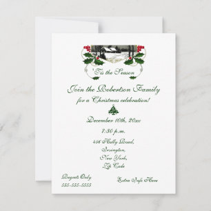 Weihnachtsfest Party Vintage Landschaft Einladung