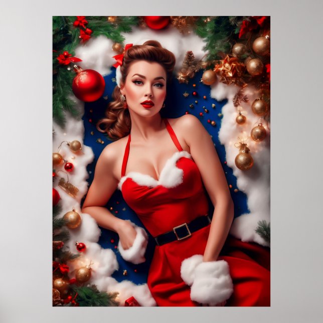 Weihnachtsfest Pinup Poster (Vorne)