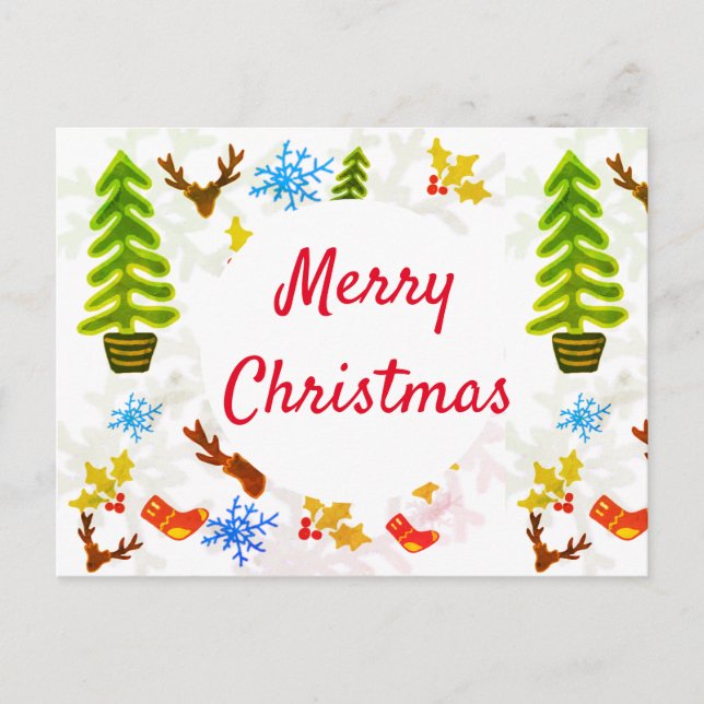 Weihnachtsfest Postkarte (Vorderseite)