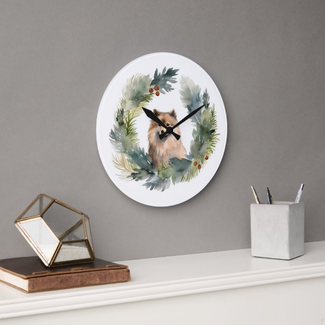 Weihnachtsfest-Pup Große Wanduhr (Büro)