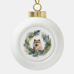 Weihnachtsfest-Pup Keramik Kugel-Ornament