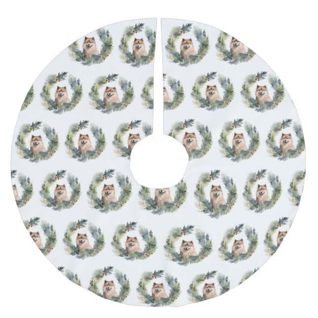 Weihnachtsfest-Pup Polyester Weihnachtsbaumdecke (Vorderseite)