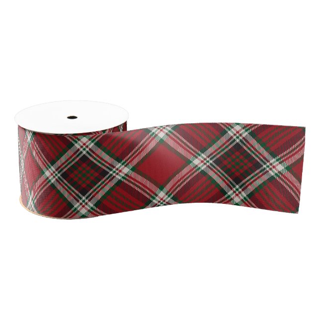 Weihnachtsfest Raute Tartan Kariertes Muster Ripsband (Spule)