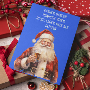 Weihnachtsfest Reindeer Names Beer Feiertagskarte