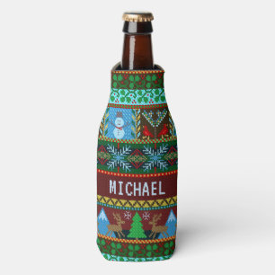 Weihnachtsfest Rentier Snowmen Urlaub   Name Flaschenkühler