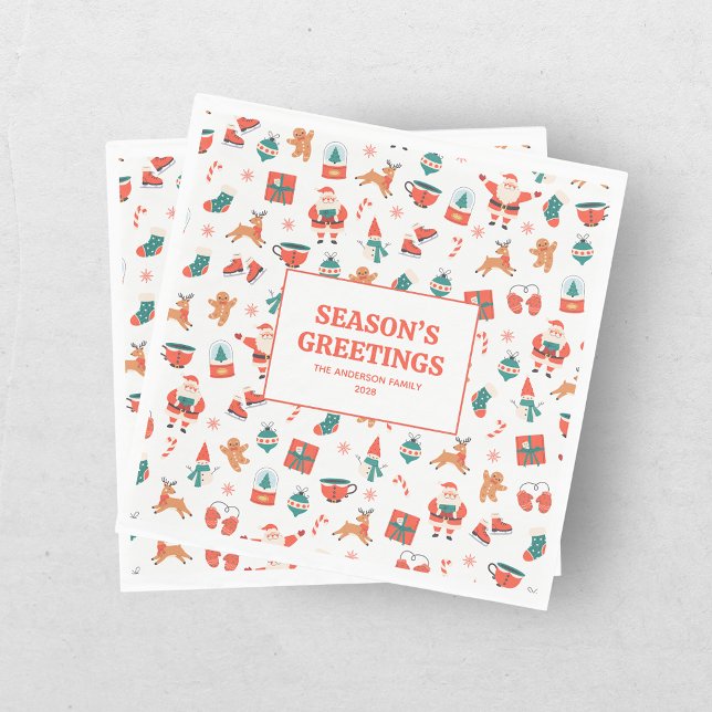 Weihnachtsfest Rot Grün Serviette (Von Creator hochgeladen)