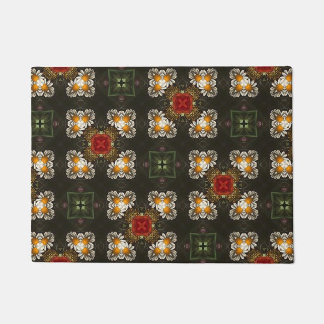 Weihnachtsfest Rot Kreuz abstrakte Molkereien Fußmatte (Vorderseite)