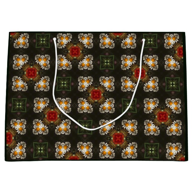 Weihnachtsfest Rot Kreuz abstrakte Molkereien Große Geschenktüte (Vorderseite)