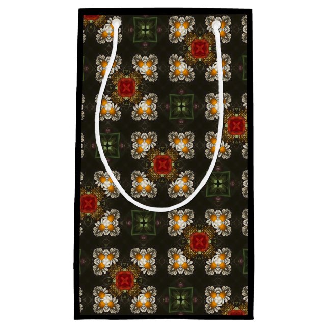 Weihnachtsfest Rot Kreuz abstrakte Molkereien Kleine Geschenktüte (Vorderseite)